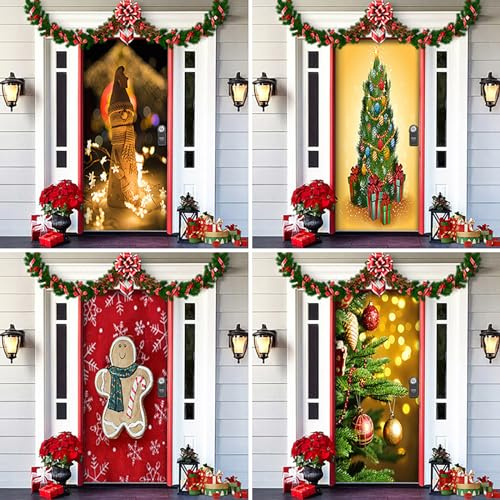 REGAPOG Grinch Weihnachtsdeko Tür Abdeckung Dekoration Grinch Hängen Banner Hintergrund, Weihnachtsbanner Für Haus Haustür Veranda Weihnachten Deko -91 X 203 cm (Grinch B)