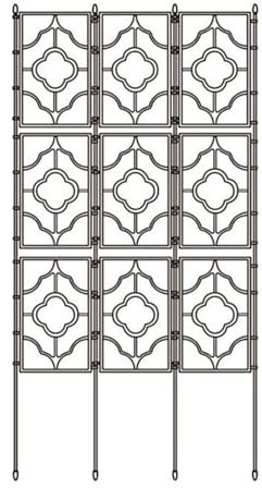 Clôture En Métal, Panneau De Clôture, Arche De Jardin, Treillis Pour Plantes Grimpantes, Extérieur, Support De Clôture En Treillis Métallique, Pour Extérieur, Jardin, Terrasse (Noir),64.5*120cm