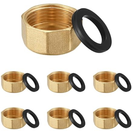 7 Stück Messing Kappe G3/4(Ø24mm) Innengewinde,Messingkappe Sechskant