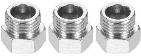 PATIKIL 1/8 to 1/4 Air Brush Hose Adapter, 3 PCS 1/8 BSP Female to 1/4 BSP Male Fitting Conversion Adapter Nipple Metal Connector for Air Compressors