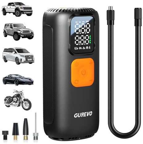 Tire Inflator Portable Air Compressor, 160 PSI Digital Tire Pump with Auto Shut-Off – Car, Truck, Motorcycle, Bicycle & Sports Ball Air Pump