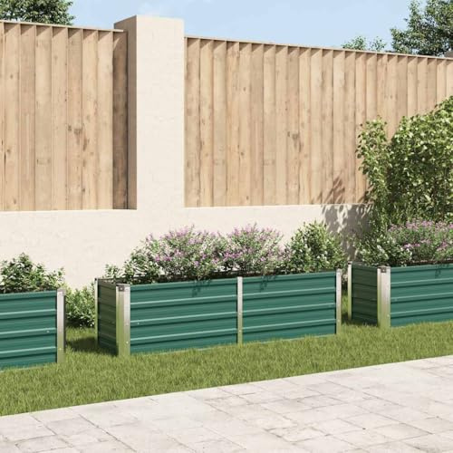 WHOPBXGAD Lit surélevé de Jardin en Acier galvanisé 160x40x45 cm, Bac Potager rectangulaire Vert Robuste pour légumes, Fleurs et Herbes sur Balcon, terrasse ou Patio