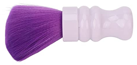 Generic Plumeau pour le Cou, Brosse en Nylon Durable, Outil Efficace de Nettoyage de la Poussière du Visage pour Salon de Coiffure, Plumeau à Poignée en ABS Violet pour Coiffeurs et Barbiers