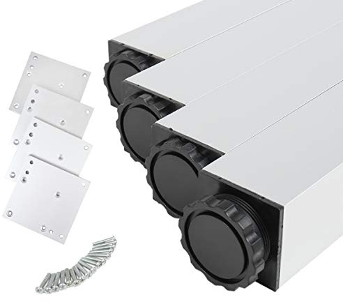 MS Beschläge® 4er Set Tischbeine Möbelfüsse Eckig 60mm x 60mm in diverse Farben Höhe 710mm (Aluminium)