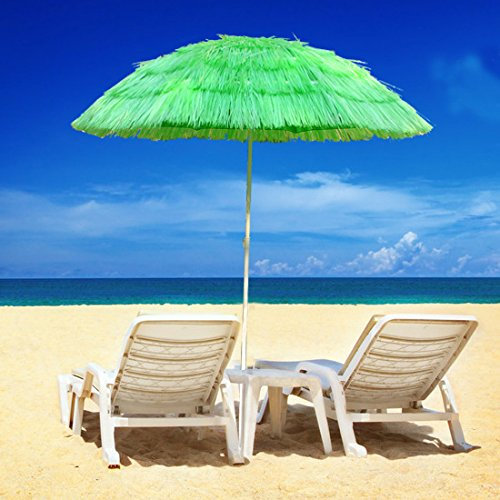 Green bay Beach Patio Garden Hawaii Parasol Hawaiian Sun Umbrella Sunshade Folding Tilting (Green)