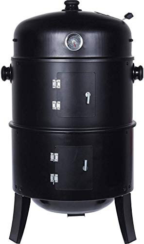 BBQ 73866 Barbacoa Barril para Ahumar, Negro