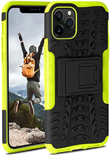 ONEFLOW Tank Case für iPhone 11 Pro Hülle Outdoor, stabile Panzerhülle mit Kamera und Display Schutz, sichere Handyhülle, TPU Handy Schutzhülle mit Ständer, Grün Schwarz