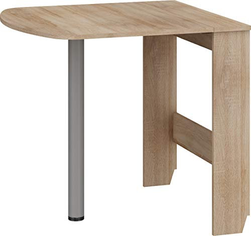 BIM Furniture Küchentisch Ausziehtisch HOMI MINI 6 81x80x75 cm Klapptisch Esstisch Oval Tisch (Sonoma Eiche)