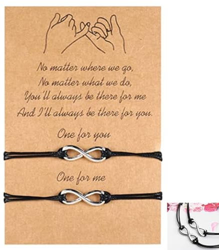 ZHjuju Pulsera Pinky Promise Ajustable para Parejas - Textil para Mujeres, Niñas, Madres y Mejores Amigos