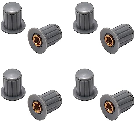 Manopola di controllo del potenziometro 10 pezzi 4 mm inserto albero 16x16,5 mm plastica potenziometro controllo volume manopola rotante grigio, Aicosineg