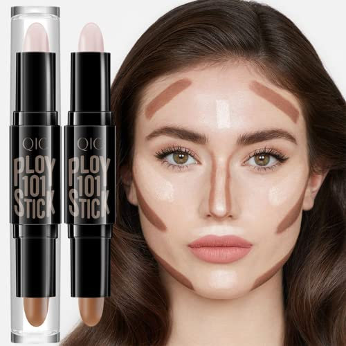 Contouring Viso, Concealer, Contour Stick per testa doppia, Bastone Contorno, Doppio correttore Testina, Trucco Highlight Stick, Makeup Wonderstick, Texture Cremosa (01)