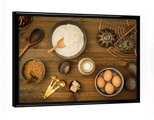 artboxONE Poster mit schwarzem Rahmen 18x13 cm Essen & Trinken Zutaten zum Backen - Bild Backzutaten