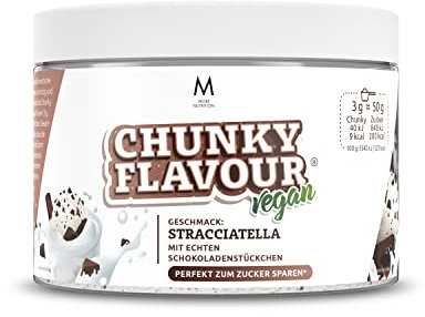 MORE Chunky Flavour vegan, Stracciatella, 250 g, Geschmackspulver zum Süßen, ohne viel Zucker und Kalorien, mit Inulin und Laktase - made in Germany