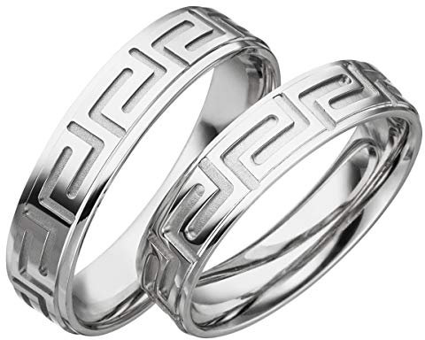 JC Trauringe 925er Sterling Silber Paar-Preis I Eheringe mit kostenfreier Gravur I Verlobungsringe | Paarringe | Partnerringe 5mm breit inkl. Etui I Größe 48 bis 72 I S051