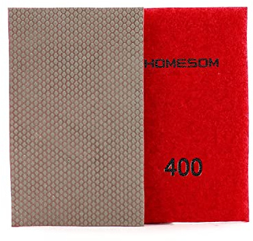 HOMESOM 2 Stück Diamant-Schleifpapier, Polierpapier mit Klettverschluss, galvanisiert, Handpolierblatt für Beton, Granitglas (Körnung 400)