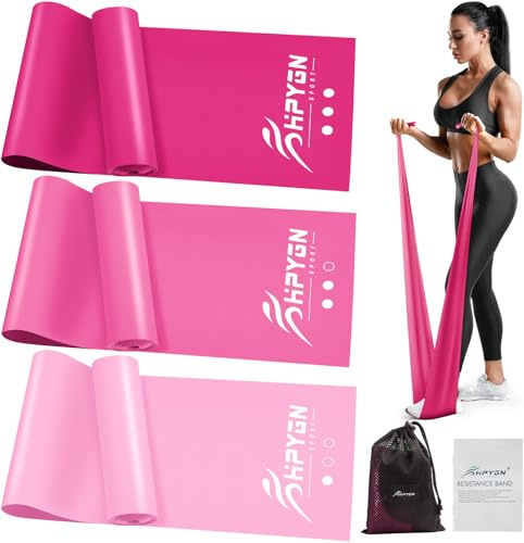 Physiotherapie-Bänder, Übungsbänder für Krafttraining, Yoga, Fitnessstudio, Pilates, Fitness, Ober- und Unterkörper, Widerstandsbänder mit 3 Widerstandsstufen, Workout-Bänder-Set für Frauen