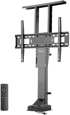 EasyLife TV-Lift Bodenständer elektrisch 37-65 Zoll, VESA 600x400, schwarz | 50kg Tragkraft, elektrisch ausfahrbar & absenkbar, Fernbedienung, TV Bodenständer, OLED/QLED/LCD TV, Monitor, Smartboard