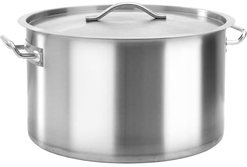 GuyAna Olla de Acero Inoxidable 58 L 50x30 cm Ollas Cocina Grandes Cacerola Baja Hoyas para Cocinar