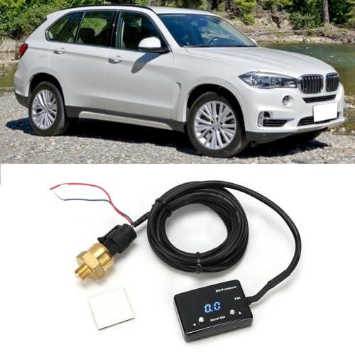 Yctze Auto-Öldruckmessgerät, Systemtester, 0–120 PSI, Digitales Messgerät mit Sensor, Blaues Licht