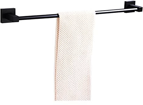 Wandmontierter Handtuchhalter für Badezimmer oder Küche 30–100 cm, schwarzer quadratischer Handtuchhalter, Handtuchstange aus Aluminium, Schraubenmontage/100 cm