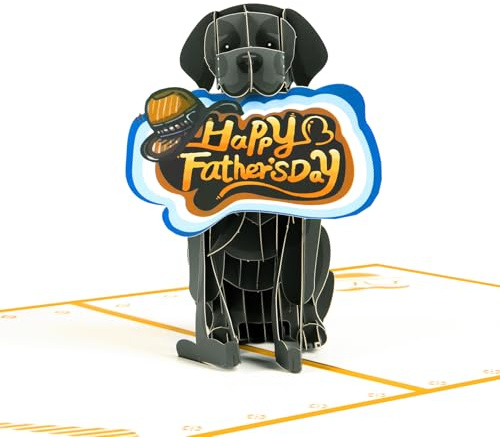GREETING ART Vatertagskarte Hund Papa | Vatertagskarte von Dog, Pop-up-Karte zum Vatertag des Hundevaters,8 x 6“- Karte für Hundevater, Geschenk zum Vatertag, einzigartige Grußkarte
