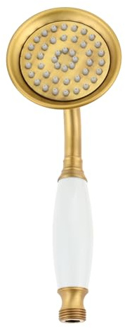 DRELD Retro Duschkopf Edelstahl Handbrause, 1 Stück Duschkopf aus Edelstahl, Antik Brausekopf, Nostalgie Retro Handbrause mit Telefon-Styl Messingfarbe Duschkopf (Vintage Farbe)