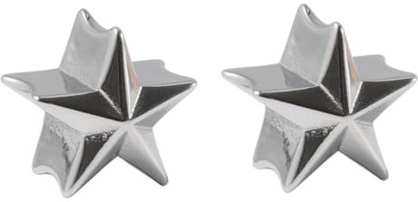2Pcs Tunnel 16mm Plug Edelstahl, Tunnel Silber Silberner Stern Flesh Tunnel Set