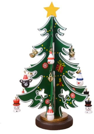 Mini -Tischplatte Weihnachtsbaum Holz Weihnachts -Baum Ornamente Tischschreibtisch Dekoration kleine dekorative Ornamente