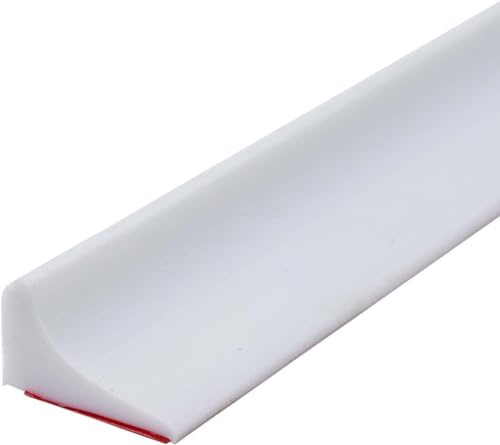 XUYUPU Soglie doccia, protezioni autoadesive per cucine e bagni, guarnizioni per piatti doccia, supporto adesivo in un unico pezzo, soglie doccia pieghevoli, water stopper (200cm,Bianco)