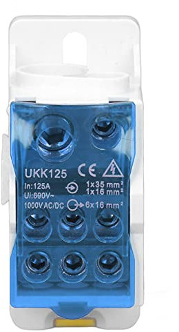 Uadme Terminal Block Distribution Box, UKK-125a 690V Din Rail Electric Wire Connector, Universal Power Junction Box with Protective Cover