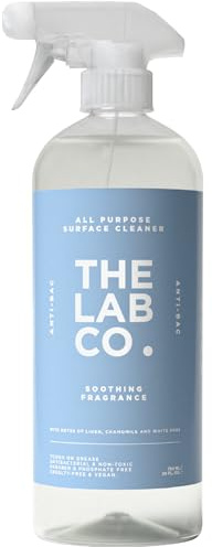 The Lab Co. Antibacterial All Purpose Cleaner 750ml | Multi Surface Cleaner Spray | Anti Bac Spray | Streak Free Vegan Cleaning Products | Soothing Fragrance Linen Chamomile White Rose