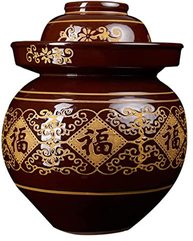 Vaso Di Coccio for Fermentazione,Crauti,Vaso Di Sottaceti Vaso Di Coccio Di Fermentazione In Ceramica Tradizionale Cinese Vaso Di Coccio for Decapaggio Con Coperchio A Tenuta Stagna,Cina Fu Grande Vas