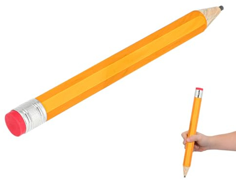 JOINPAYA Lápiz grande de madera con diseño de dibujos animados para fiestas escolares, cosplay y decoración de oficina, ligero y portátil, lápiz gigante