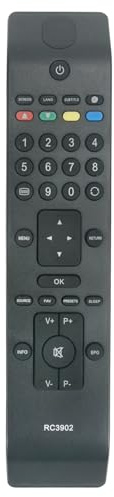 AULCMEET Télécommande,RC3902 RC3900 Nouvelle télécommande Universelle de Remplacement pour fit for Sharp Polaroid Bush HITACHI JMB Smart TV P32LED13 DLED32165HD L42VK04U JT0132001B/01
