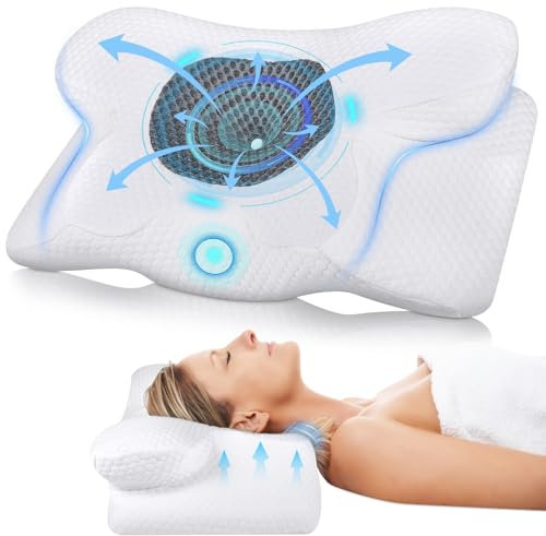TEGOVE Almohada Cervical de Espuma Viscoelastica,Almohada Ergonómica con Memoria de Forma, Almohada Antironquidos,Almohada Cervicales para Dormir de Lado y Boca Arriba,60 X 34 X 13CM