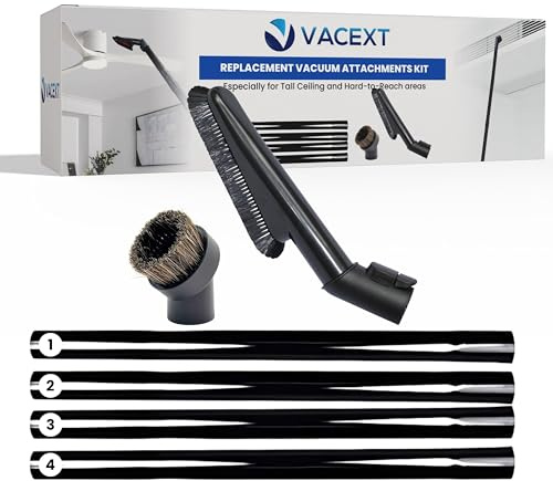 For Miele C1 C2 C3 Vacuum Attachments Accessories for High Ceilings, Venetian Blinds, Fans, Cobwebs & High Up Spaces: : 4 Pack Vacuum Extension Wands, Flexible Dust Brush, Horse Hair Dusting Brush