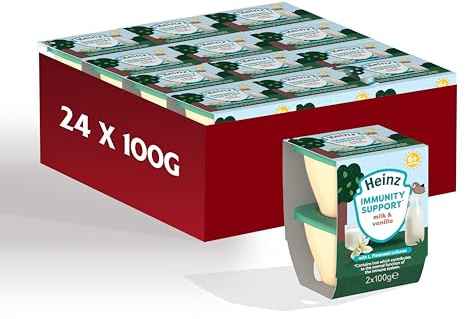 Heinz Baby Food Milk & Vanilla Immunity Support Pots 12x100g