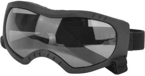 Hunde Sonnenbrille, Einstellbar Hundebrille, Schwarz Hundeschutzbrille, UV-Schutz, Winddicht, Augenschutz, Motorradbrille Schutzbrille, für Mittel Große Hunde (Graue Objektive)