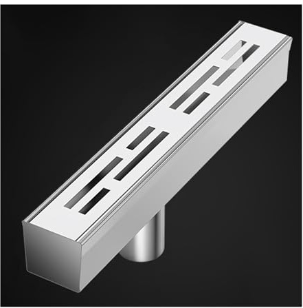 ZHANGGL Kit di drenaggio a Canale in Acciaio Inox, Scarico e Griglie rettangolari per Doccia, grondaia per parcheggio Esterno su marciapiede, Sistema di drenaggio a Canale (25x5x5 cm (A))