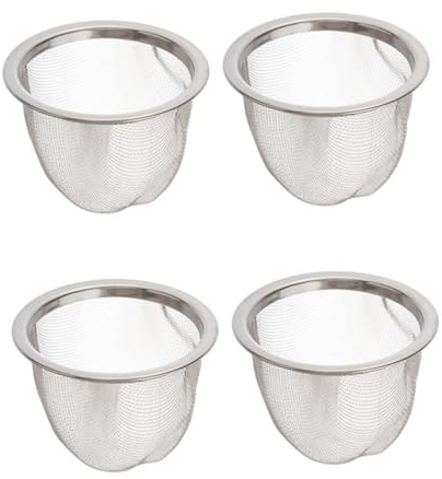 Acier Inoxydable Filtres à Thé 4 Pièces pour Théière | Maille Fine, Argenté, Design Simple et Généreux, Trous Répartis Uniformément, Usage Pratique pour Amateurs de Thé
