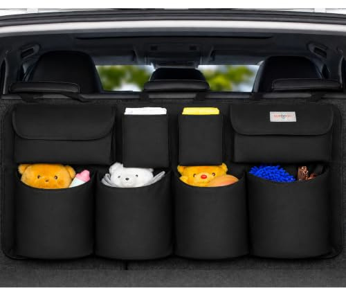 SURDOCA Car Boot Organiser Hanging, 8 Fabric Pockets, Oxford Storage XL
