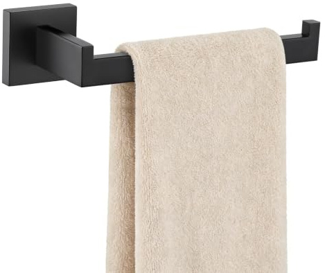 YACVCL Bathroom Towel Rail Screw Wall Mounted Matte Black Towel Rack | Hand Towel Holder Towel Rack 304 Stainless Steel Toilet Paper Holder Towel Bar for Bathroom 25cm/9.8in