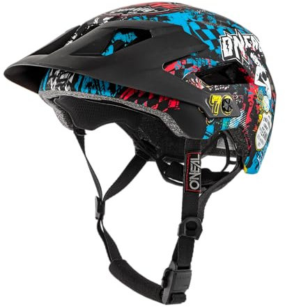 O'Neal Defender 2.0 Wild Fahrrad Helm All Mountain Bike Enduro MTB Magnet Verschluss, 0502-88, Schwarz, 54-58