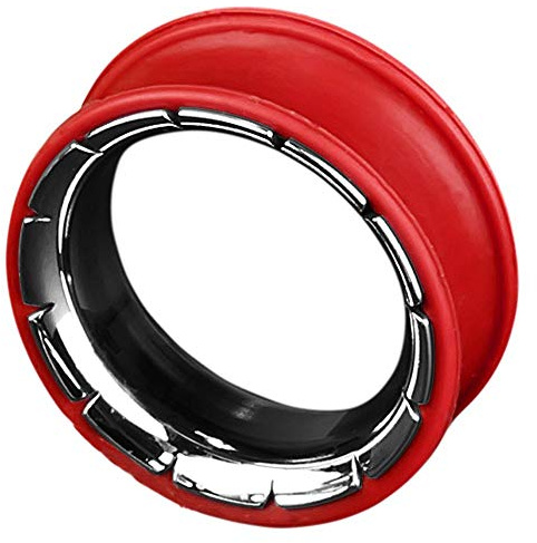 viva-adorno 1 Stück Silikon Flesh Tunnel Plug Ohr Piercing Edelstahl Inlay Größe 8-26mm Z204