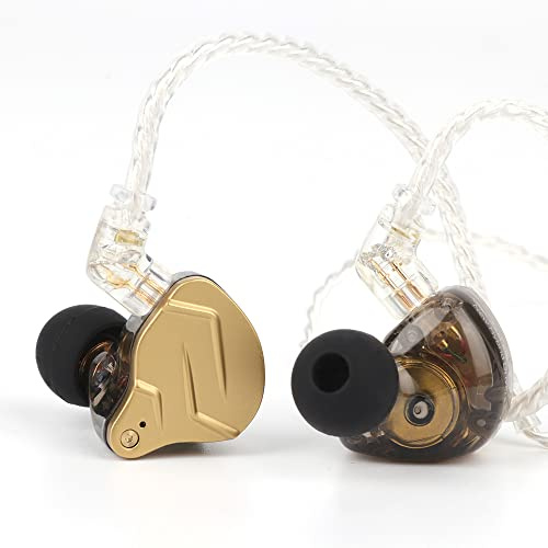 Linsoul KZ ZSN PRO X Cuffie Ibride in Metallo a Doppio Driver 1BA+1DD Monitor In-ear HiFi con Cavo da Incasso Staccabile a 2 Pin, Pannello in Lega di Zinco (Senza Microfono, Oro)