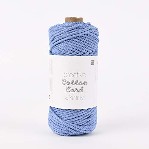 Rico Design Creative Cotton Cord Skinny - Cordel (55 m), color azul