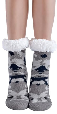 Hisonwel Chaussette Antiderapante Enfant, Chaussettes Chaudes Enfants,Noel Hiver Antidérapantes Cadeau Chaussettes
