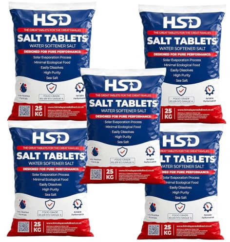 HSD 25 Kg Salt Tablets Water Softener Food Grade Compatible to All Water Softner Machines Food Grade 100% Genuine British Salt Tablet Of Premium Quality Best For Laundry Kitchen Dish Washing (5)
