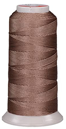 Langlauf Schuhbedarf Sattlergarn - Polyester Ledergarn in Handwerksqualität (200 m/Stärke 8/3) I extrastarkes Polstergarn Nähgarn - Reißfest - UV-Beständig - Outdoor Nähgarn für Leder (braun)