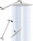 Singing Rain Pommeau de douche effet pluie 20,3 cm avec bras d'extension de 38,1 cm – Tête carrée fixe à grande surface – Bras réglable en hauteur et angle extra long – Expérience de douche ultime